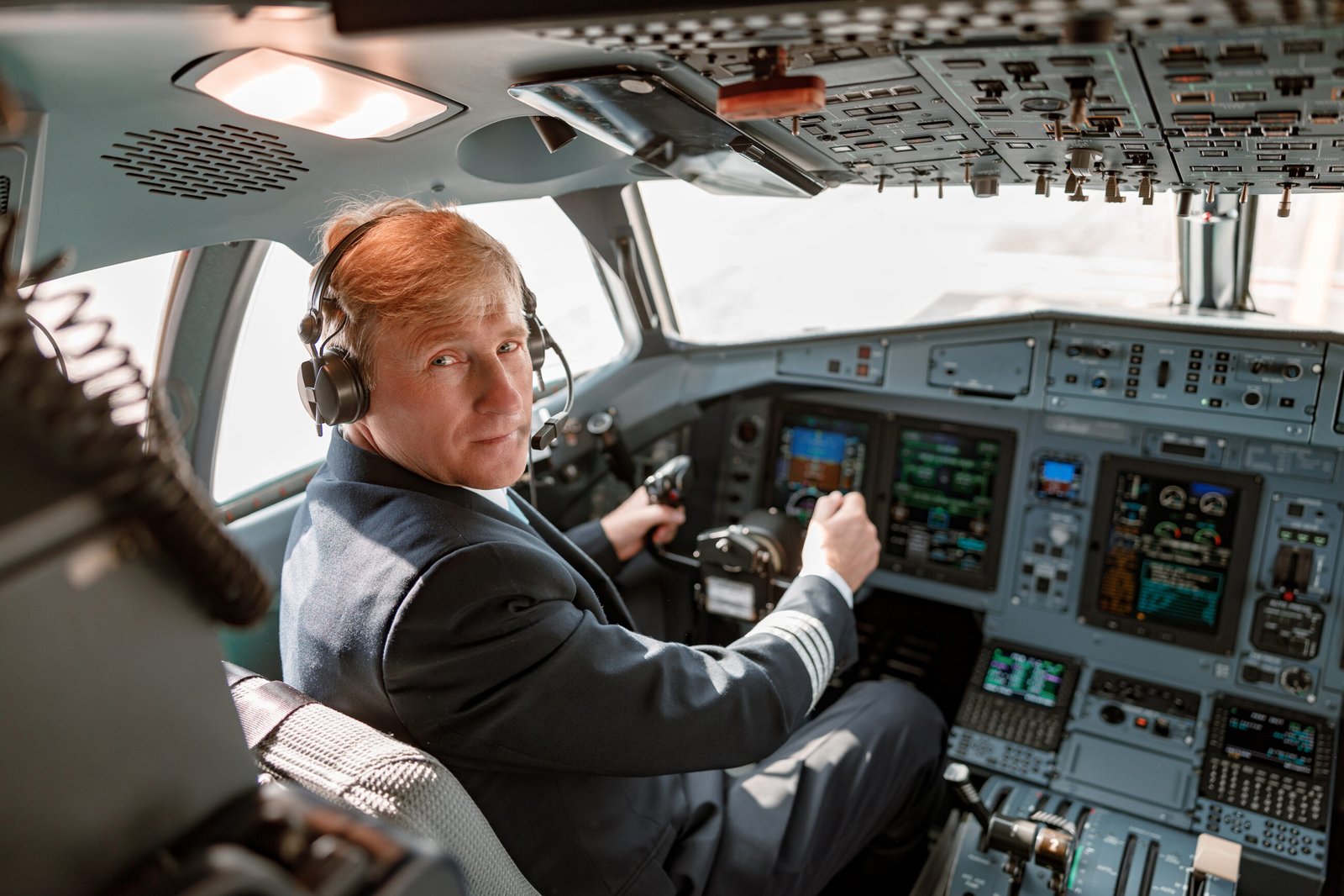 Pilot in the cockpit.