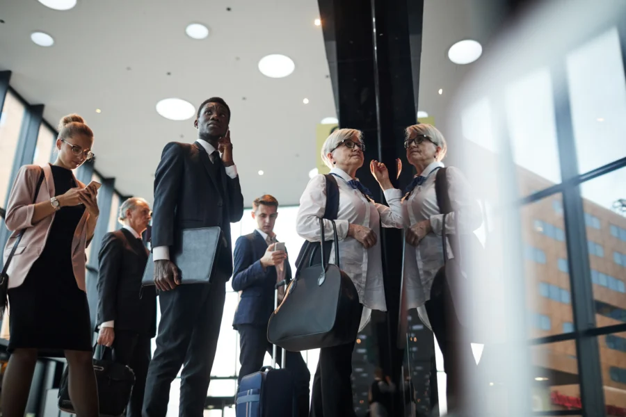 Business people waiting for their flight.